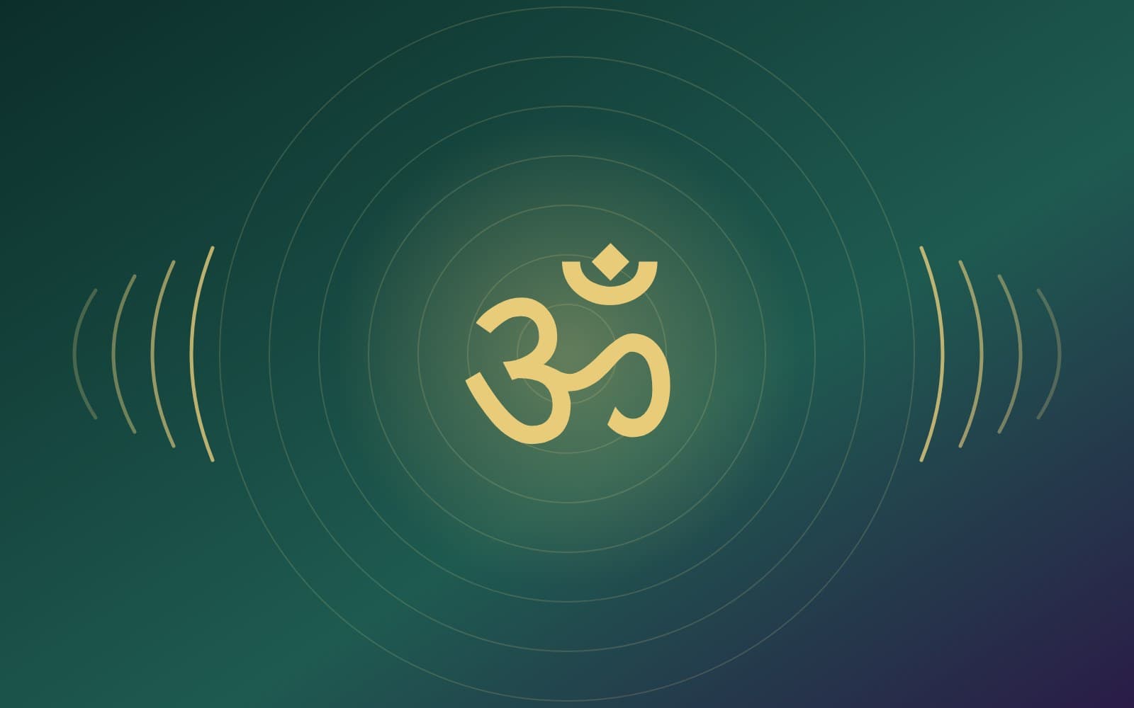 ध्वनि-तरंगों के साथ ॐ का चिह्न